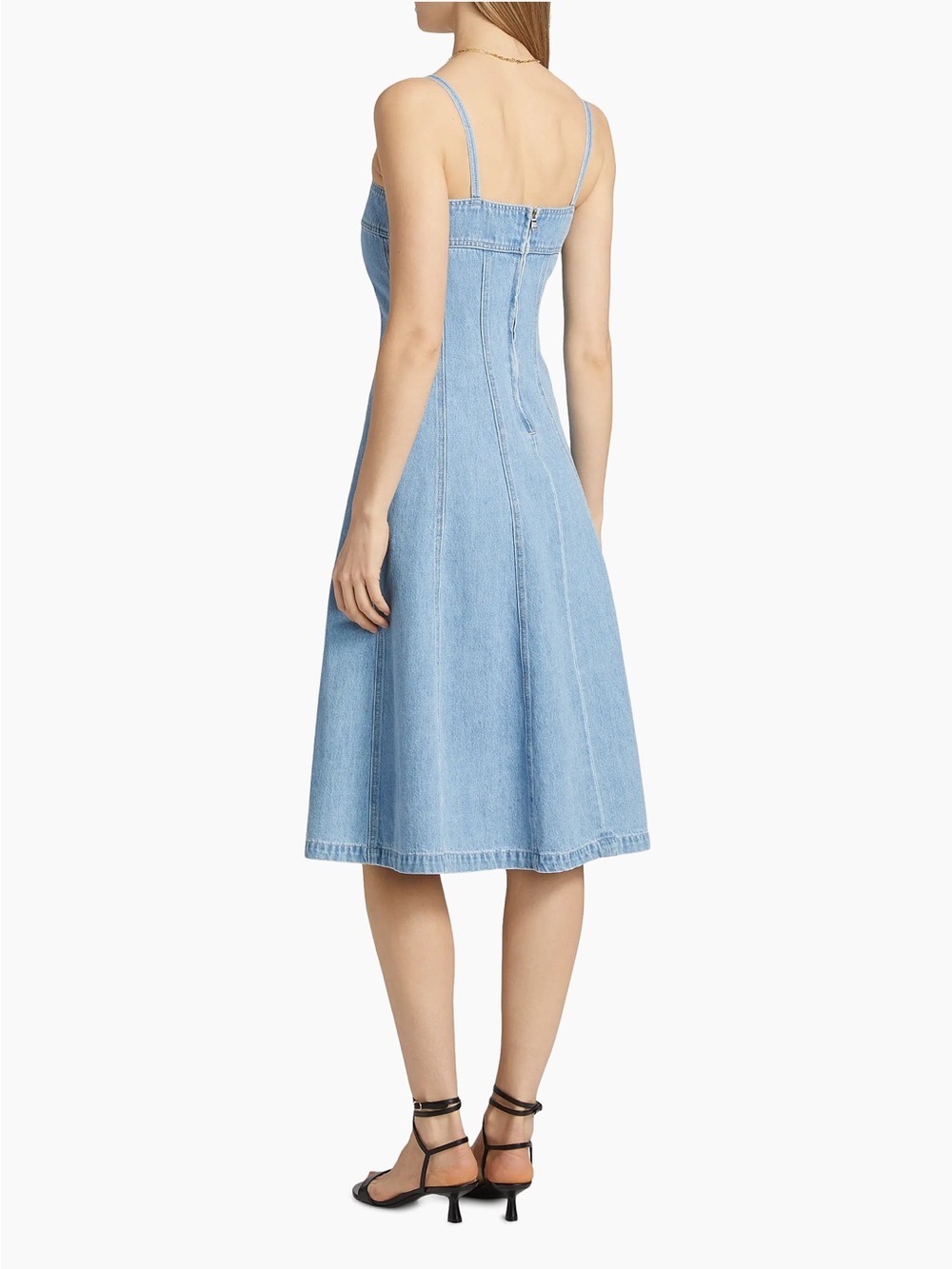 L'AGENCE Mitzy Seamed Denim Midi-Dress Light Blue - 0 - Picture 4 of 13